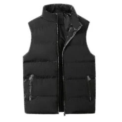Men"s Lightweight Packable Puffer Down Vest Sleeveless Quilted Jacket Coat S Black