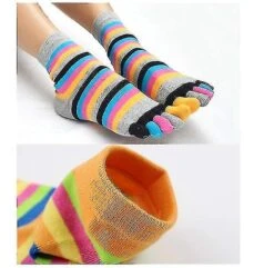 Women Toe Socks 5 Finger Cotton Wicking Athletic 6 Pack