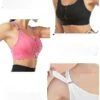 Women's Zip Front Sports Bra Post-surgery Removable Pads Active Sports Bra-black