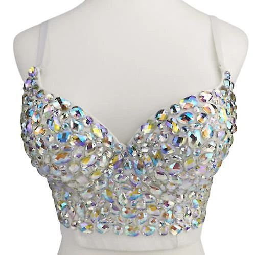 Women's Sequin Bustier Corset Wedding Party Crop Top Bra Vest L - Image 5