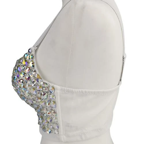 Women's Sequin Bustier Corset Wedding Party Crop Top Bra Vest L - Image 2