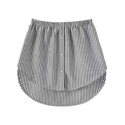 Women Mini Skirt Shirt Extenders Adjustable Layering Fake Top Lower Sweep S-XXL XXL BlackWhite