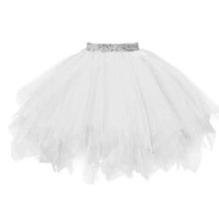 Womens Pleated Gauze Short Skirt Adult Tutu Dancing Skirt *chyi White