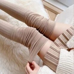 Fashion Socks Long Thigh Highs, Over The Knee Highs, Knee Highs Women Girls Cotton Slouchy Boot Socks Gray