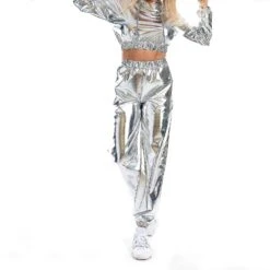 Women'sFashion Holographic StreetwearClub Cool Shiny Causal Pants