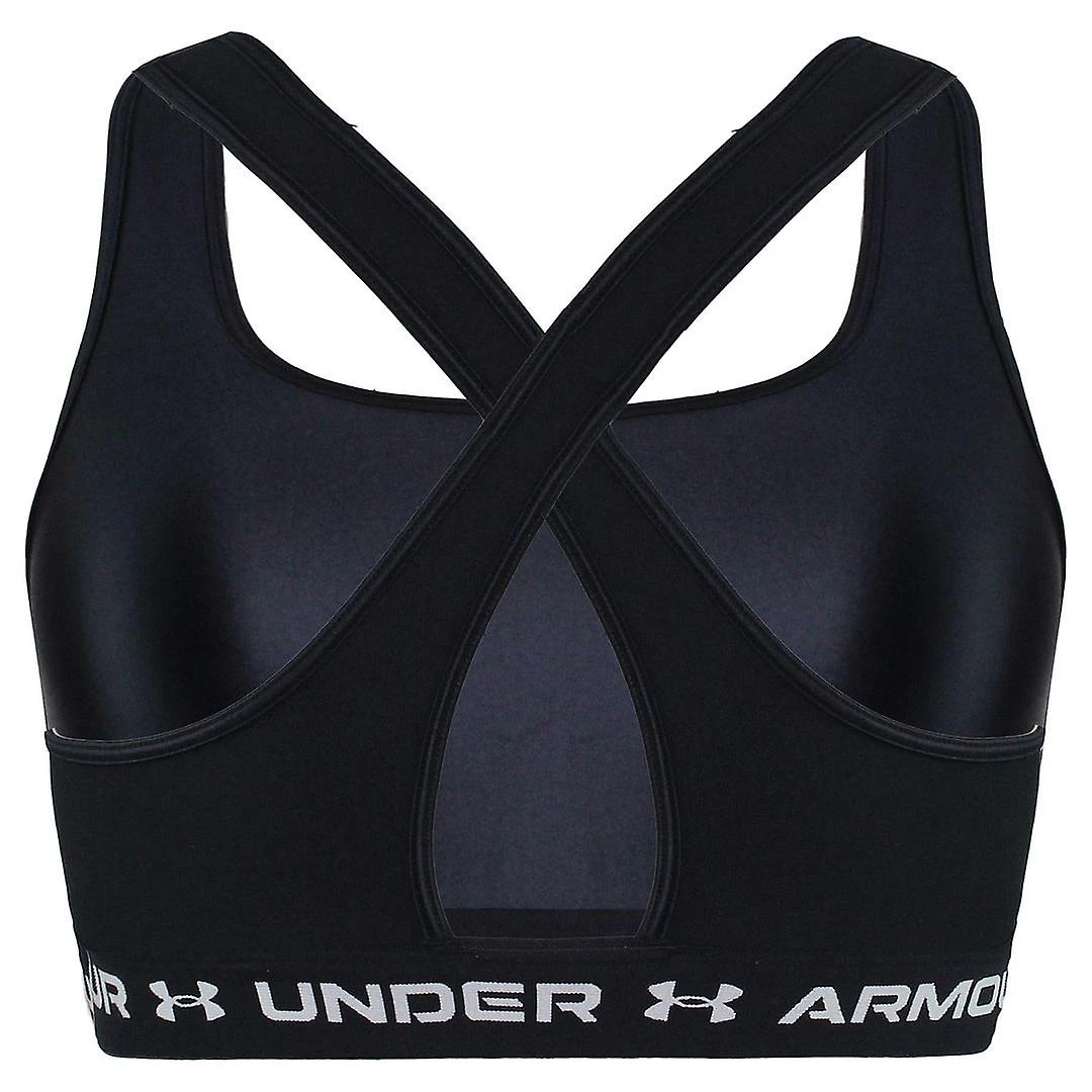 Under Armour HeatGear Sleeveless Black Crossback Womens Sports Bra 1362612 001 XS