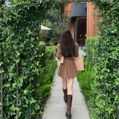 2022 Autumn 2 Piece Dress Set Casual Long Sleeve Short Blazers + Vintage Sleeveless Mini Dress Woman Pure Color Korean Suit Chic L Pink Dress