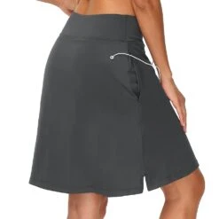 Women's Tennis Skirts Golf Skirts Yoga Skirt Side Pockets 2 In 1 Tummy Control Butt Lift Quick Dry High Waist Yoga Fitness Gym Workout Skort Bottoms B XXL White