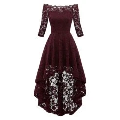 2023 New Lace Dresses Cape Short Sleeves Prom Dresses Graduation Dresses Cocktail Dresses S-xl S Wine Red