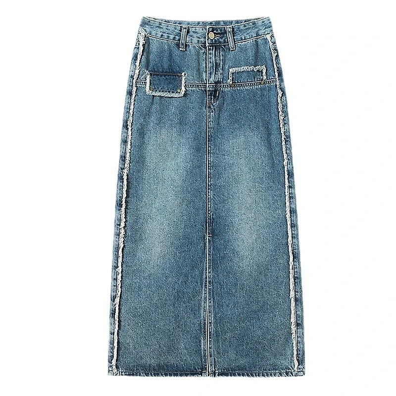 Jwl-summer Long Skirts For Women High Waist A Line Jean Skirts ForLadies XL Light Blue