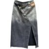 Jwl-summer New High Waist Bodycon Buttocks Medium Long Denim Blue Llong Skirt XXL Gray