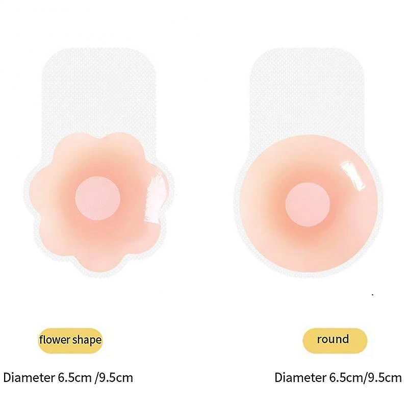 Sexy Invisible Reusable Bras Silicone Push Up Chest Stickers Adhesive Breast Pads Strapless Flower With Bag - Image 3