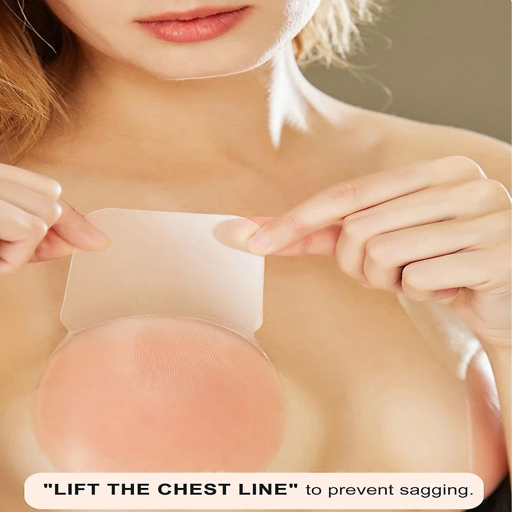 Sexy Invisible Reusable Bras Silicone Push Up Chest Stickers Adhesive Breast Pads Strapless Flower With Bag - Image 2