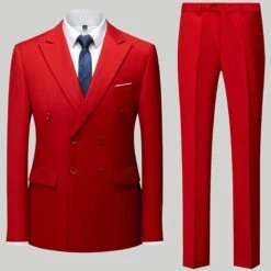 Fashion New Men Casual Boutique Business Solid Color Slim Wedding Presiding 2 Pcs Suit Blazers Jacket Dress Coat Pants Trousers