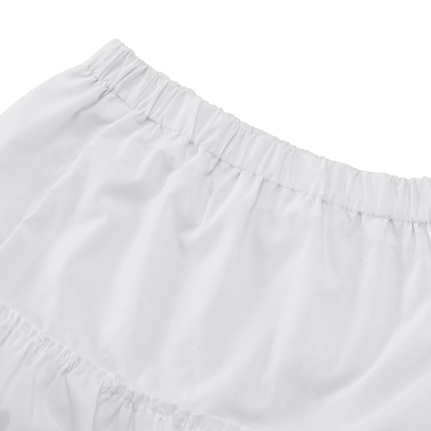 White Women's High Waist Skirt With Folds And Wood Ears, Elegant And Charming Solid Color Dress For Spring And Autumn (S) L - Image 5