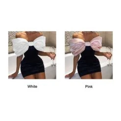 Pink Bodycon Party Dress With Haute Couture Stitching Design And Exaggerated Bowknot Detail M