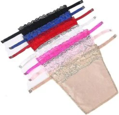 7pcs Lady Lace Camisole Clip-on Mock Snappy Bra Insert Overlay Modesty Panel Vest (a-7pcs) Tw