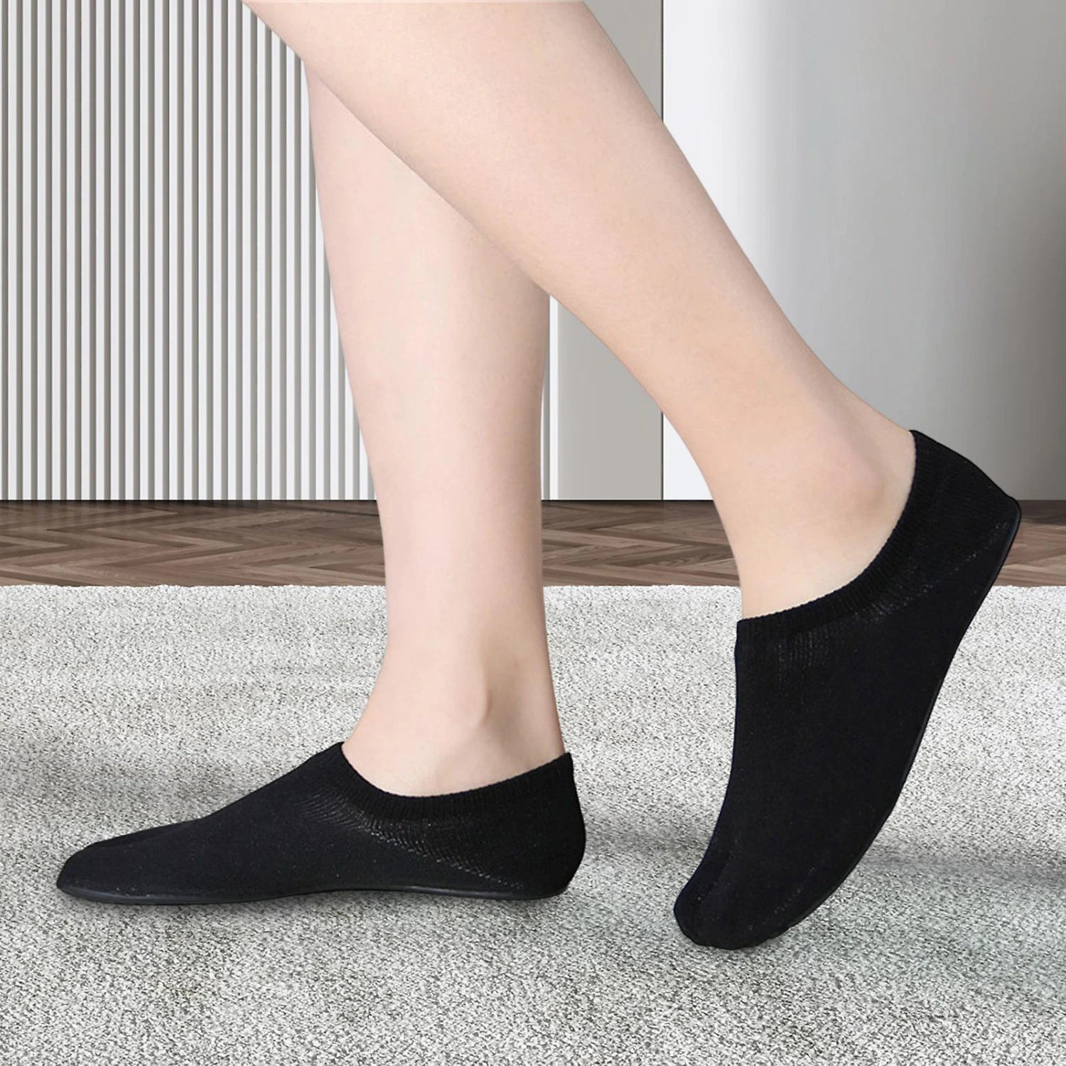 2 Toe Flip Flop Socks Breathable No Show Crew Athletic Socks For Dancing Fitness And Yoga 46-47 Dark Green - Image 5