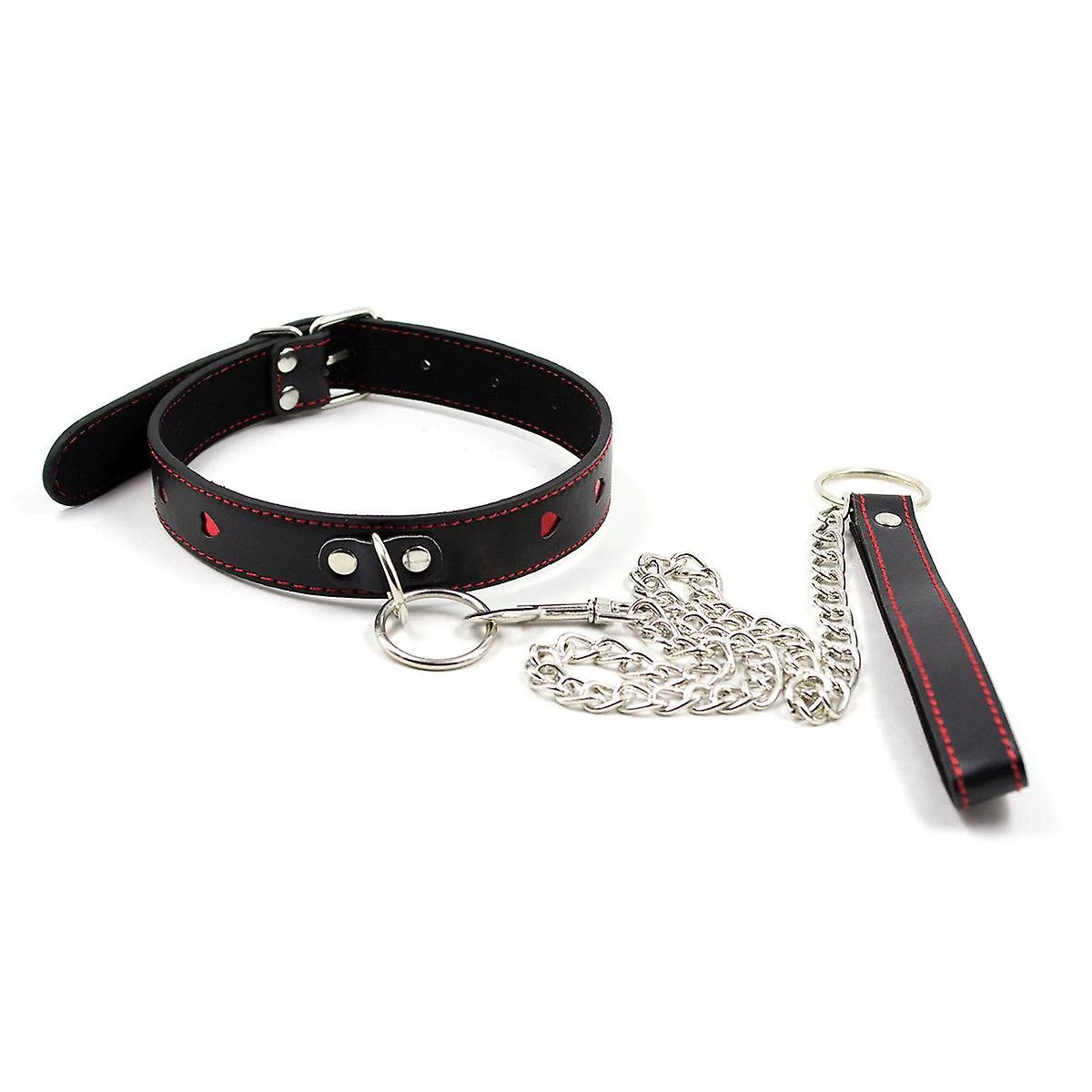 Sexy Neck Collar Neck Collar Adult Game Toys Red Heart Neck Set PU Traction Dog Chain Pet Products