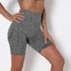 Women's Butt Lifting Yoga Shorts, Workout High Waist Tummy Control Ruched Booty Pants, Sexy Peach Butt Hip Lift Short M Deep Gray