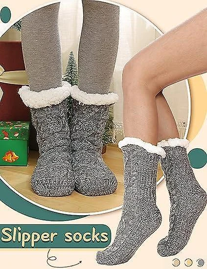 Women Fuzzy Slipper Socks Fluffy Cozy Cabin Winter Warm Fleece Plush Knit With Grips Non Slip Socks - Image 5