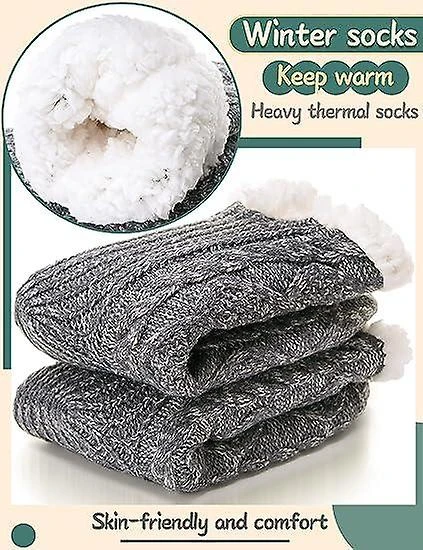 Women Fuzzy Slipper Socks Fluffy Cozy Cabin Winter Warm Fleece Plush Knit With Grips Non Slip Socks - Image 4