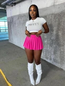 Haoyuan High Wiast Mini Pleated Skirts Sexy Club Outfits For Women 2023 Fashion Summer Y2k Accessories A-line Stretchy Skirt XL