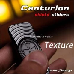 WANWU Fidget Slider Centurion Shield Sliders Hand Spinner Cool Gadgets EDC Metal Push Slider EDC Toy Fidget Slider Adults Gift Stainless Steel